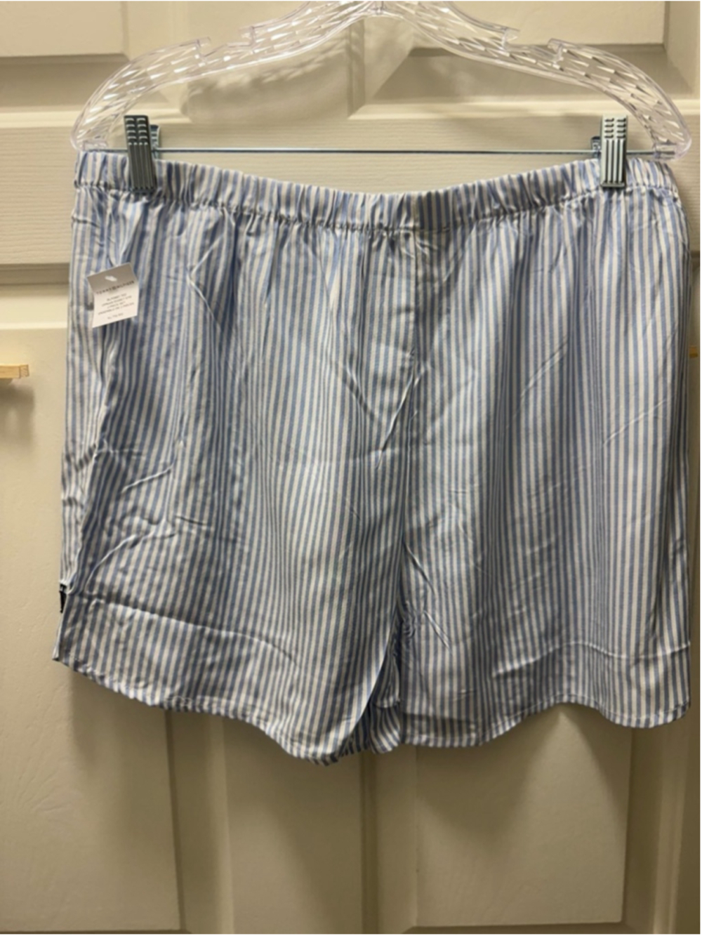 Women's Tommy Hilfiger Cami & Shorts Set XL Blue Striped Pajama Sleepwear - Picture 4 of 7